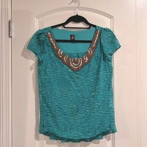 Anthropologie Sachin+Babi beaded textured blouse